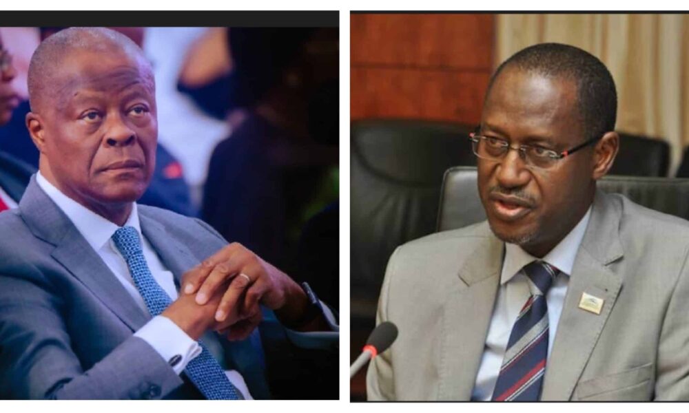 Former Finance Minister Wale Edun and Housing Minister Musa Dangiwa scaled