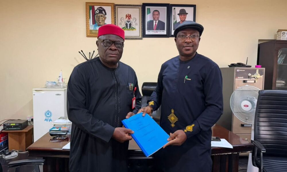 Handing over photo between Messrs Effanga and Onuoha