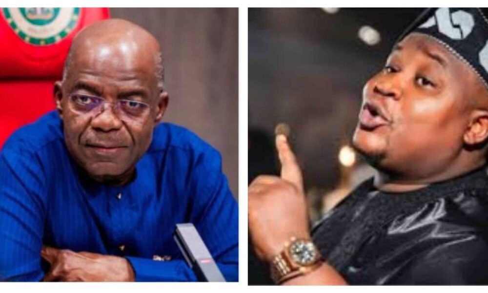 L R Abia State Governor Alex Otti and Socialite Otti scaled