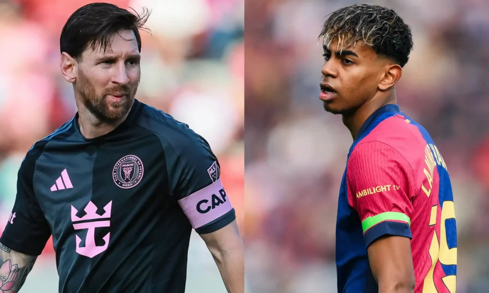 Lionel Messi and Lamine Yamal