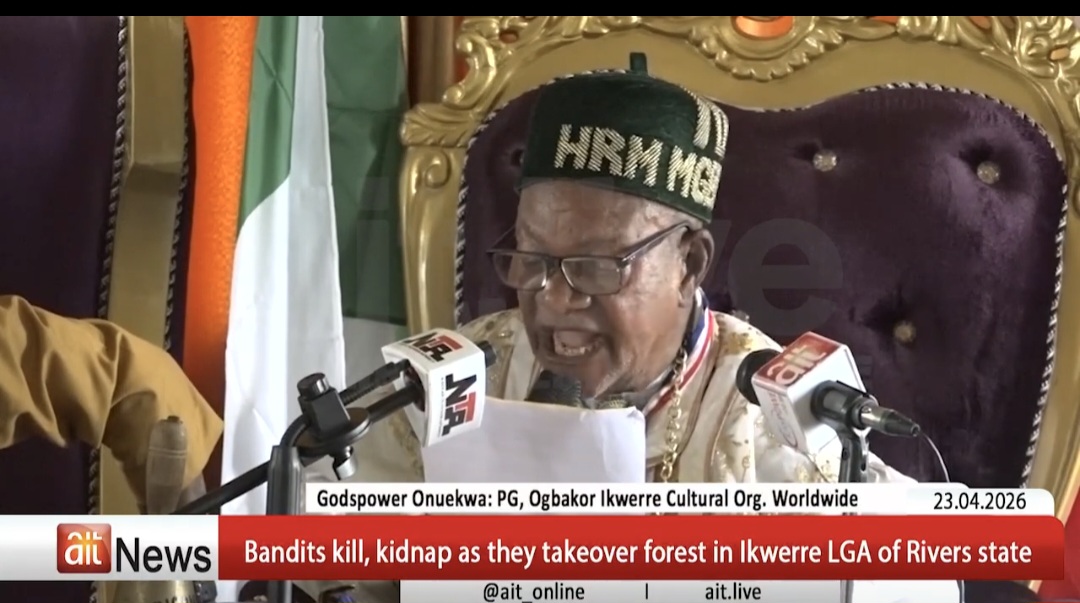 Photo of the President General of the Ogbakor Ikwerre Cultural Organisation Worldwide Godspower Onue