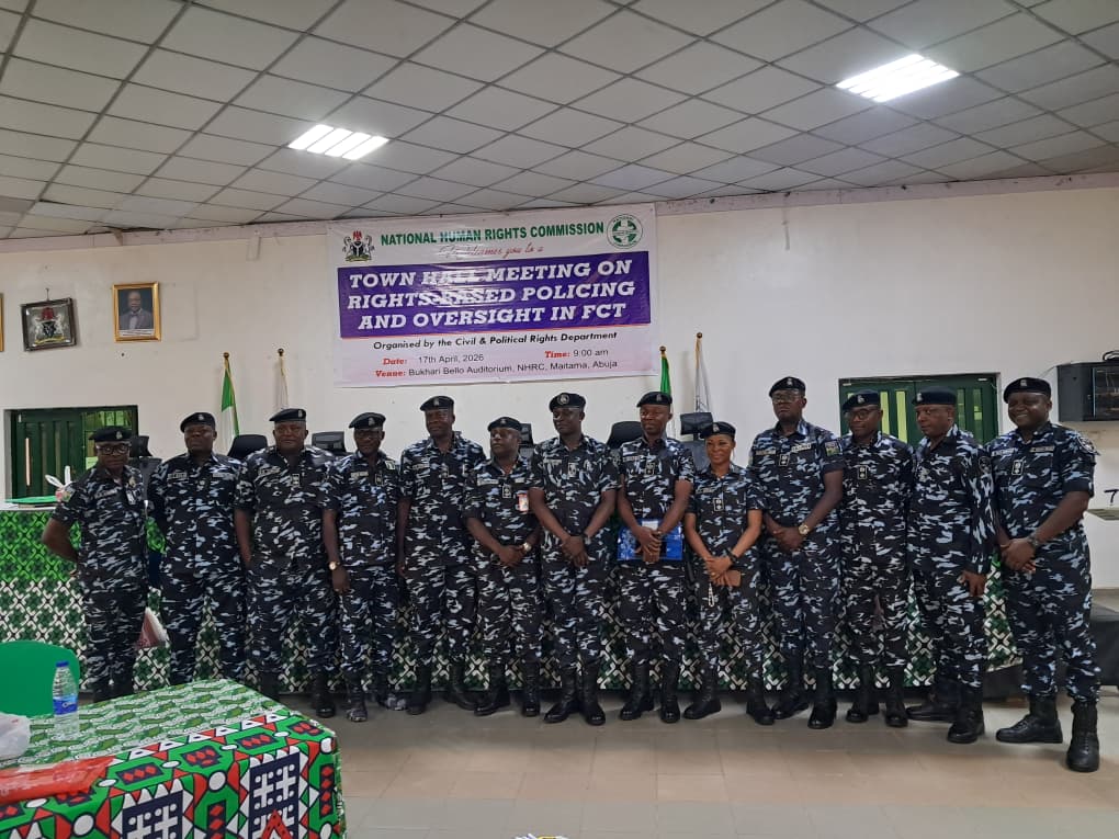 Police officers at the Town Hall Meeting