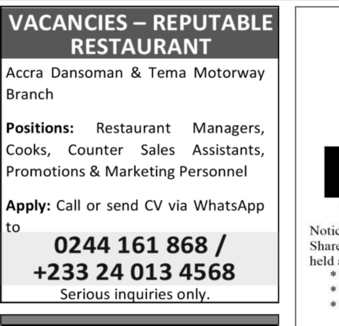 1778844342 Friday Advertised Jobs In Newspapers Today
