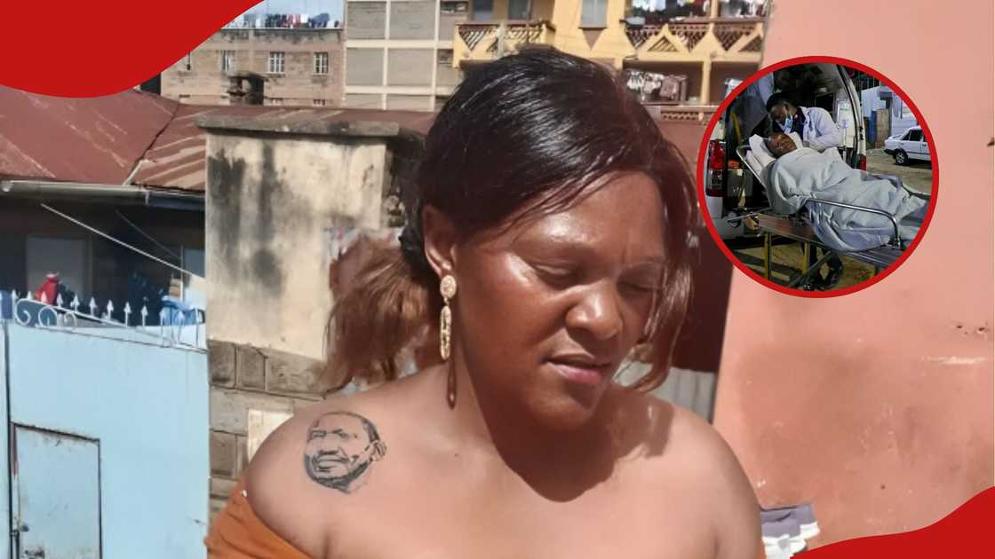 Kasarani woman with tattoo of Ruto's face allegedly attacked by 3 masked men, doused with acid