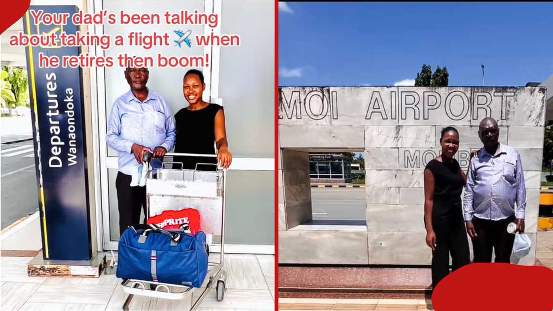 Nairobi woman tricks dad with bus ticket, then surprises him with first flight ever