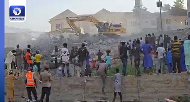 VIDEO: Building Collapse In Abuja Claims Five Lives, Nine Rescued