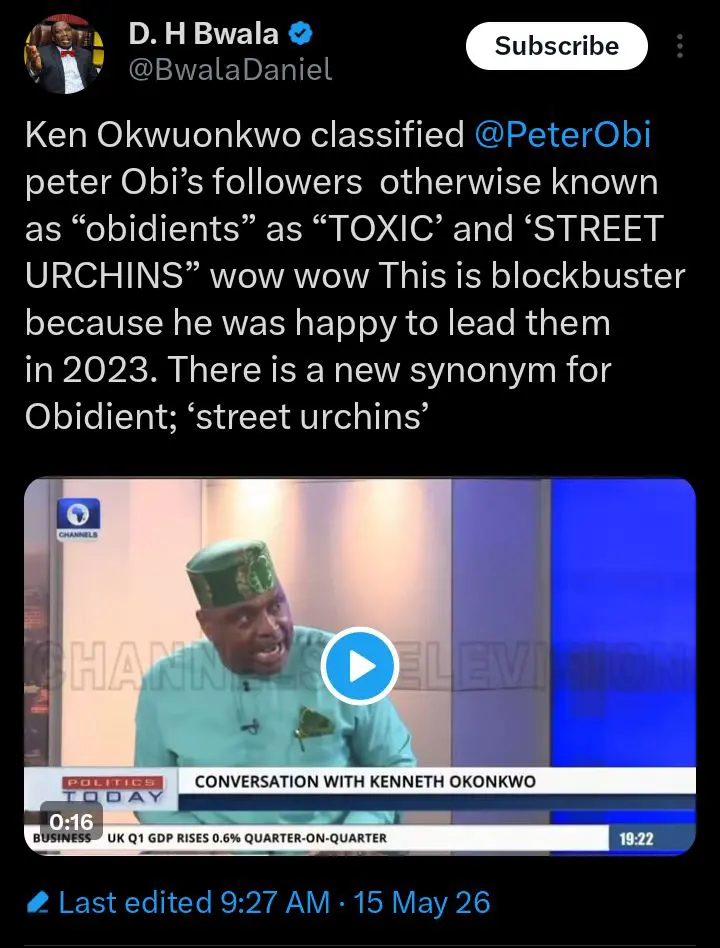 Bwala Reacts As Kenneth Okonkwo Says Peter Obis Followers Are.webp