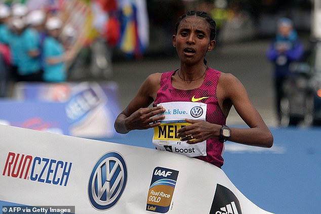 Ethiopian marathon runner Yebrgual Melese des weeks before competing in
