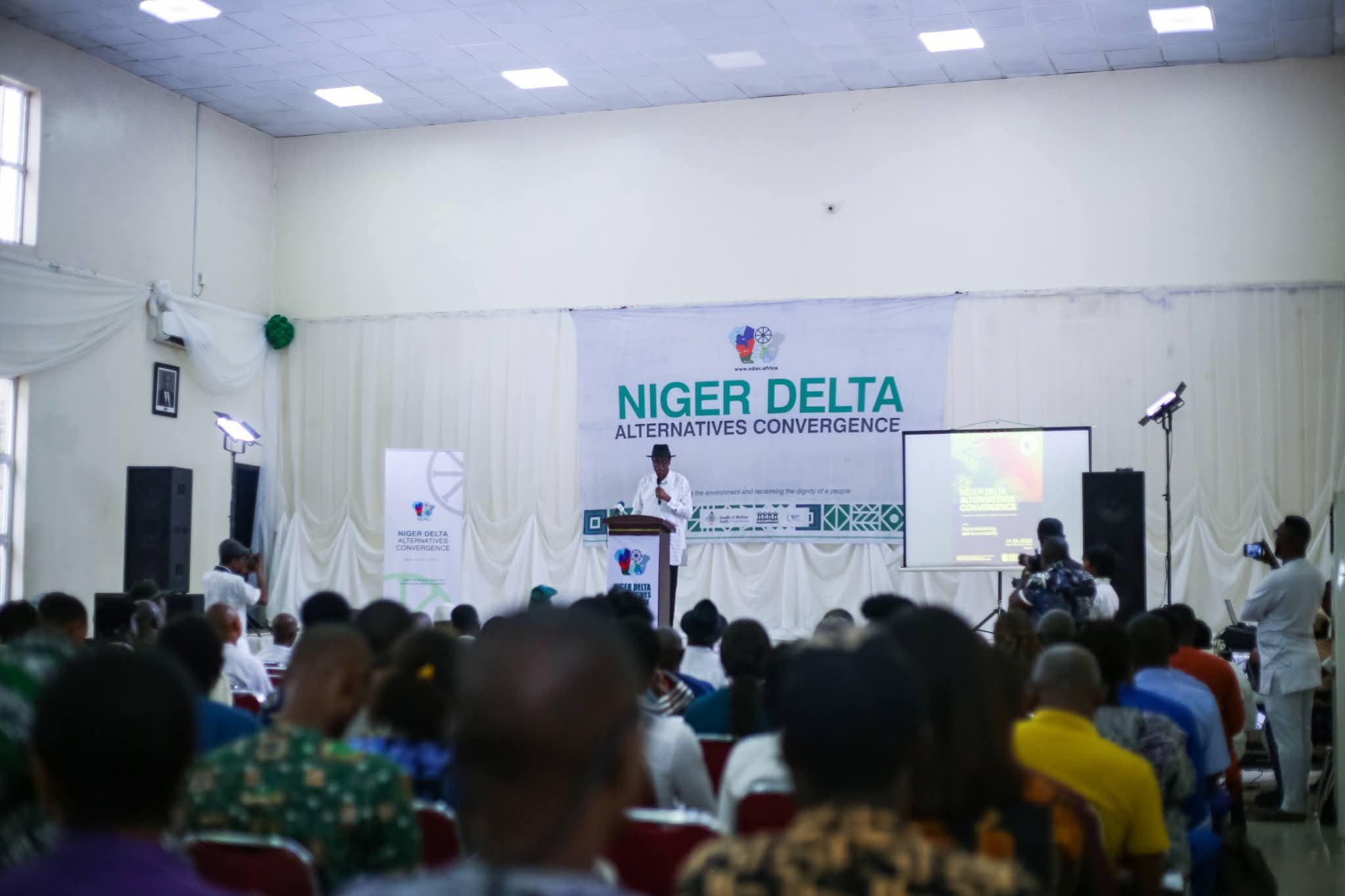 Nnimmo Bassey setting the tone at the convergence