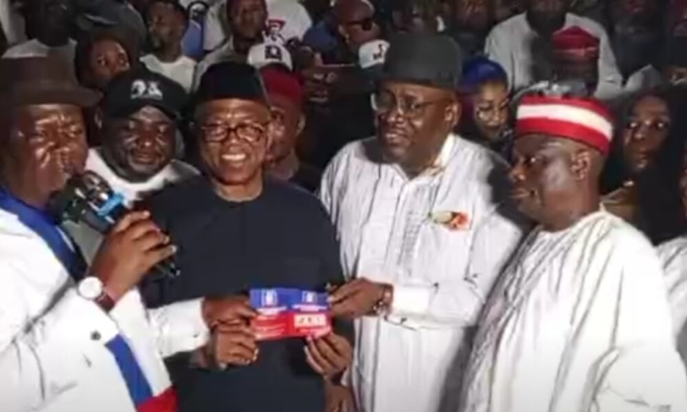 Peter Obi Kwankwaso receive NDC membership cards
