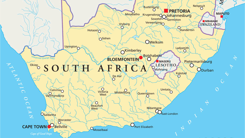 SOuth Africa on map e1707219658524