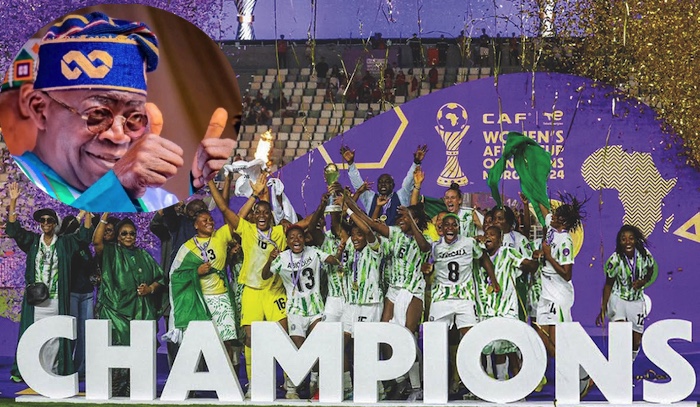 Tinubu Rejoices With Super Falcons For Winning WAFCON Cup Record 10th Time