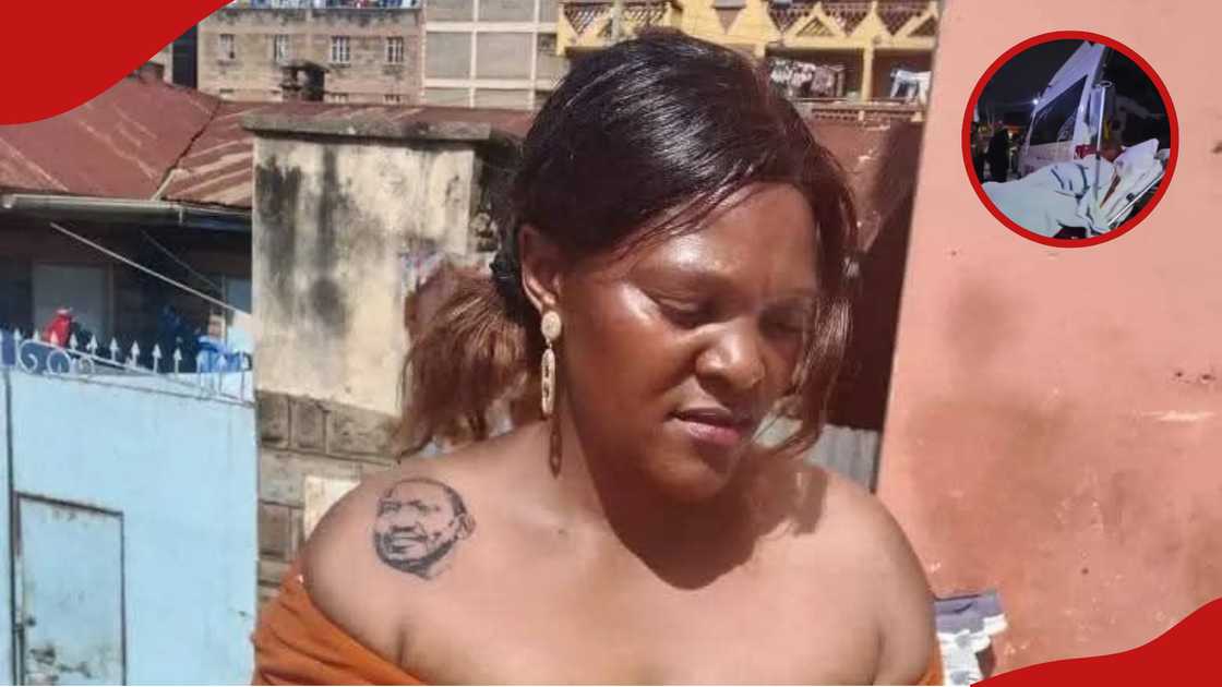 Kasarani woman with Ruto's tattoo speaks from hospital bed after attack: "Waliniitisha pesa"